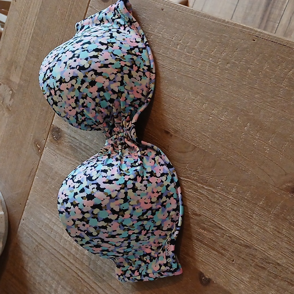 Women's Victoria's Secret Multicolor Strapless Underwire Bikini Top Size 32D - Picture 6 of 17